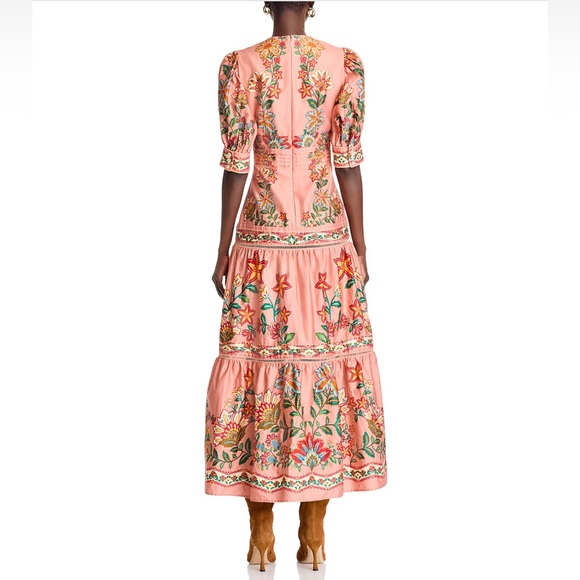 FARM Rio Pink Garden Delight Short Sleeve Maxi Dress - Picture 4 of 11